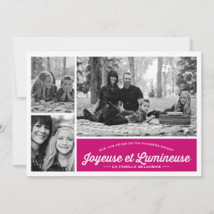 Joyeuse et Lumineuse 3 carte de photo de vacances