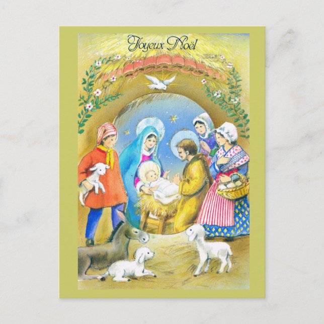 Joyeuse Noel, tarjeta de Navidad francesa del (Anverso)