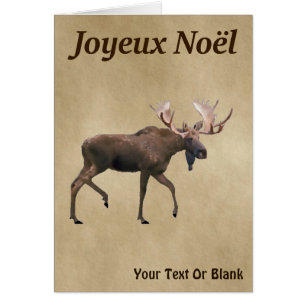 Joyeux Noё l - Moose de toro sobre papel antiguo