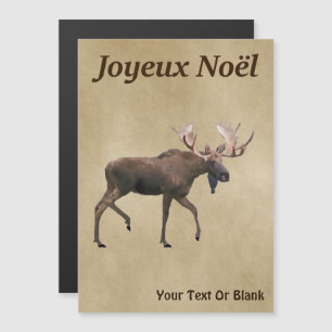 Joyeux Noё l - Moose de toro sobre papel antiguo