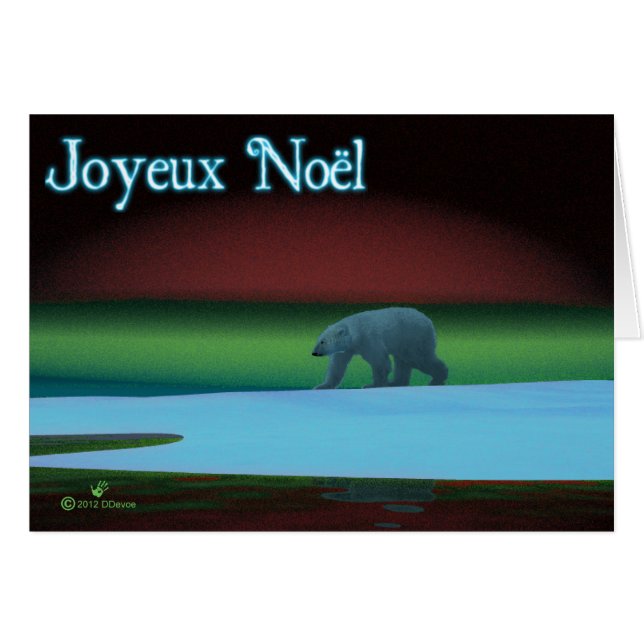 Joyeux Noё l - Oso Polar de Luces Polares (Anverso (Horizontal))