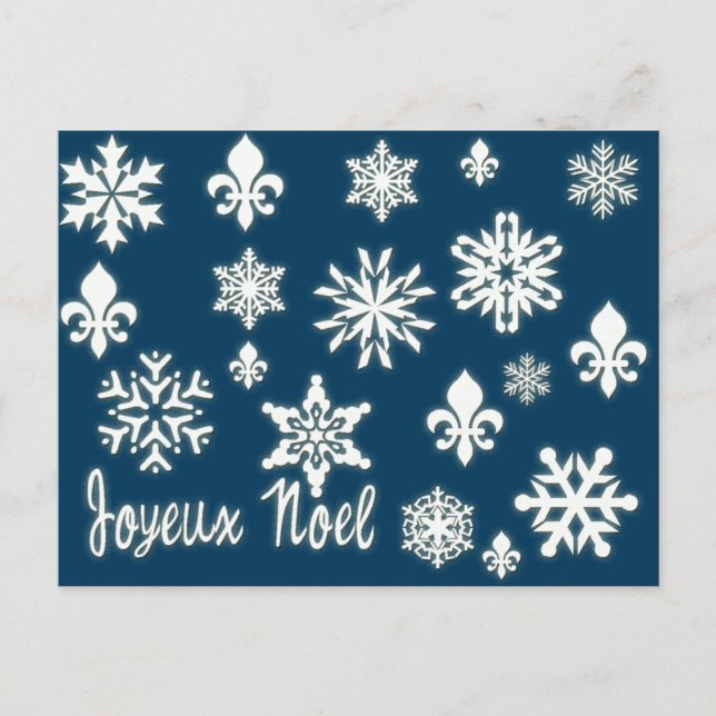 Joyeux Noel con tarjetas para copos de nieve, post (Anverso)