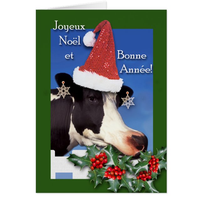 Joyeux Noel, Navidades franceses vacuno con Santa  (Frente)