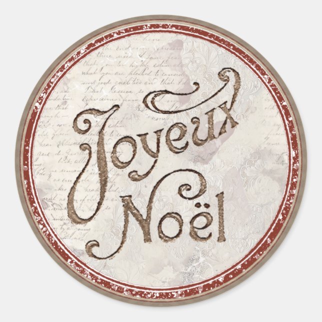 Joyeux Noel Sello para sobres navideño francés mer (Anverso)
