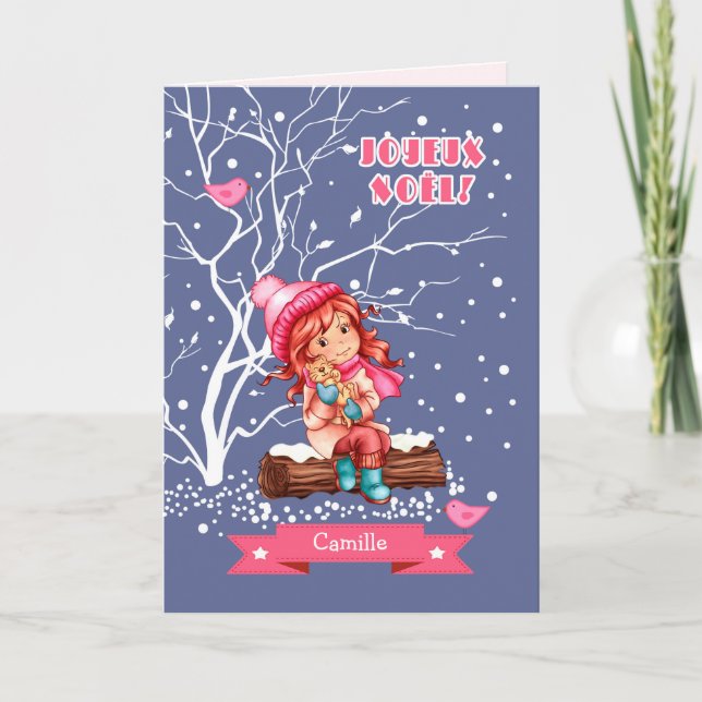 Joyeux Noël. Tarjeta de navidades en francés (Anverso)