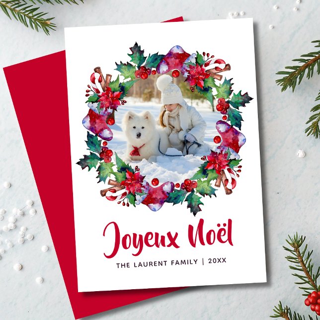 Joyeux Noël Wreath Foto de tarjetas de Navidades f (Subido por el creador)