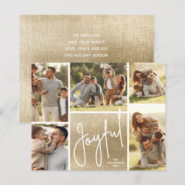 JOYFUE Multi Photo Gold Budget Tarjetas de vacacio (Anverso / Reverso)