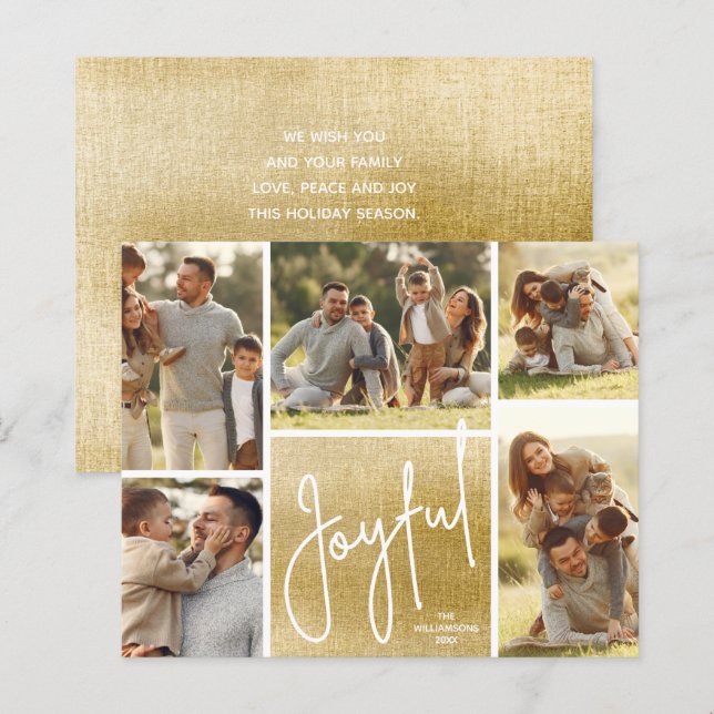 JOYFUE Multi Photo Gold Budget Tarjetas de vacacio (Anverso / Reverso)