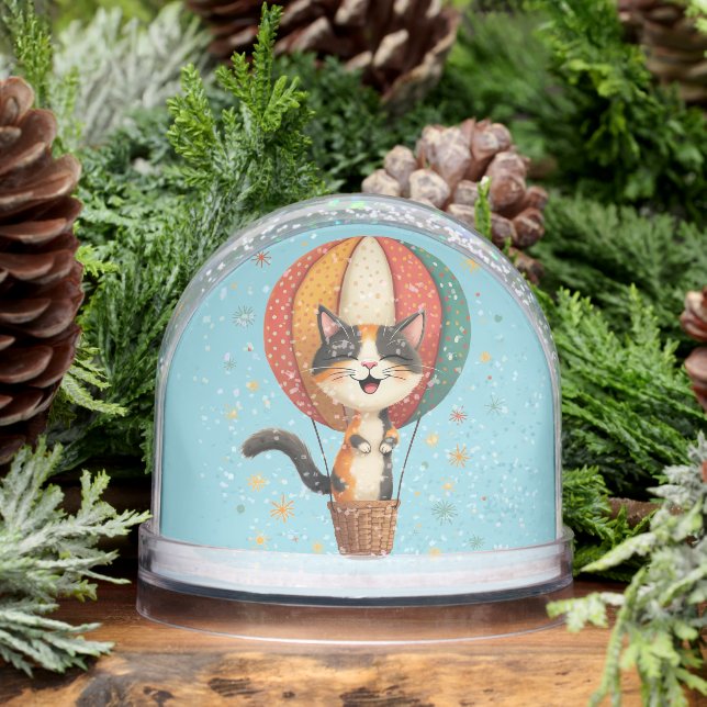 Joyful Calico Cat Sky Adventure Ilustracion (Invierno)