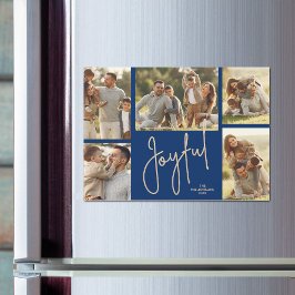 JOYFUL Christmas Photo Collage Magnetic Cards
