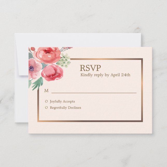 Joyful Floral RSVP Card (Anverso)