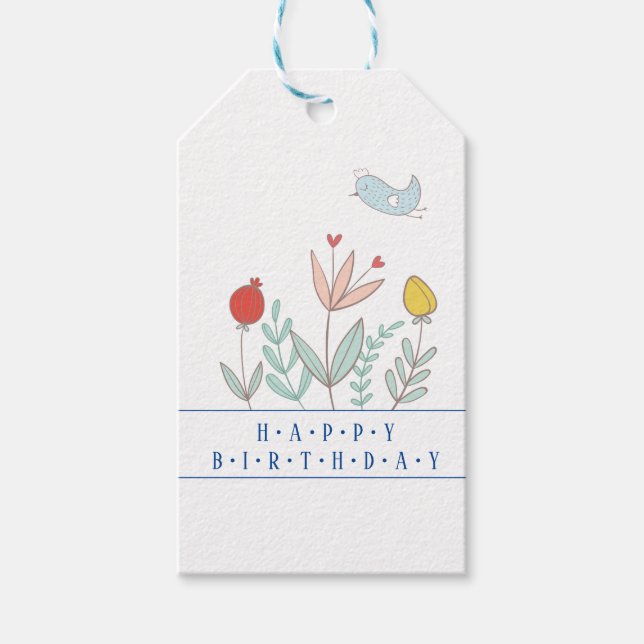 Joyful Garden Bird Gift Etiqueta (Anverso)