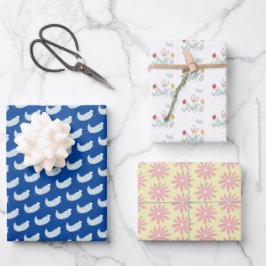Joyful Garden Bird Wraping Paper Hojas Planas