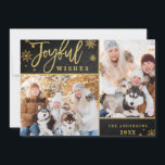 Joyful Gold Frame Chalkboard 2 Tarjeta de saludo F<br><div class="desc">Joyful Gold Frame Chalkboard 2 Tarjeta de felicitación FOTO. Lleve alegría a sus cercanos y haga que la celebración sea inolvidable con esta colección: https://www.zazzle.com/collections/christmas_joyful_gold-119448944837872737?rf=238259176291992805 Para una mayor personalización,  haga clic en el enlace "personalizar más adelante" y utilice nuestra herramienta de diseño para modificar esta plantilla.</div>