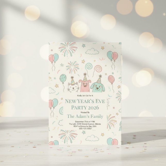 Joyful New Year’s Eve Party 2026 Invitation (Subido por el creador)