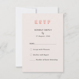 Joyful Retro Summer Floral Boda rosa Tarjeta RSVP