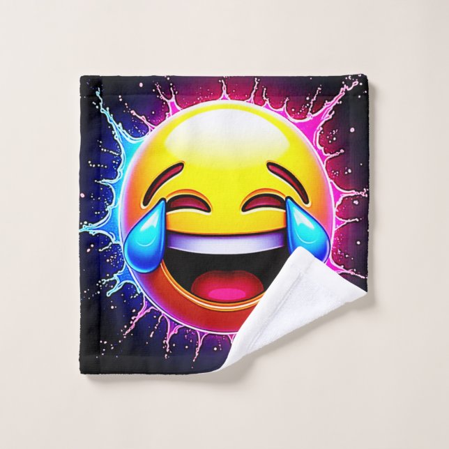Joyful Splash: Laughing Emoji Art (Toallita)