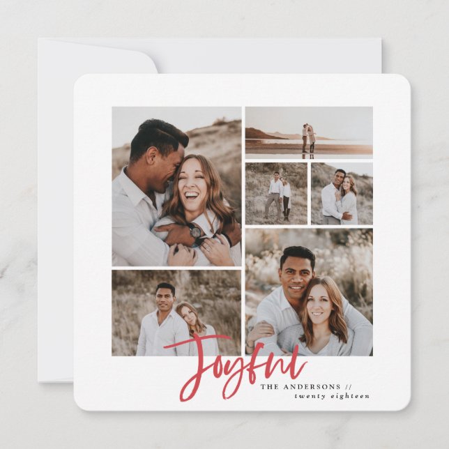 Joyorosa tarjeta de navidades multifotográficos (Anverso)