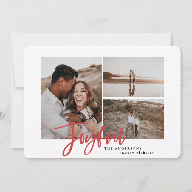 Joyorosa tarjeta de navidades multifotográficos (Anverso)