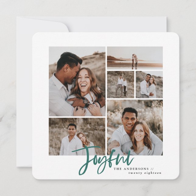 Joyorosa tarjeta de navidades multifotográficos (Anverso)