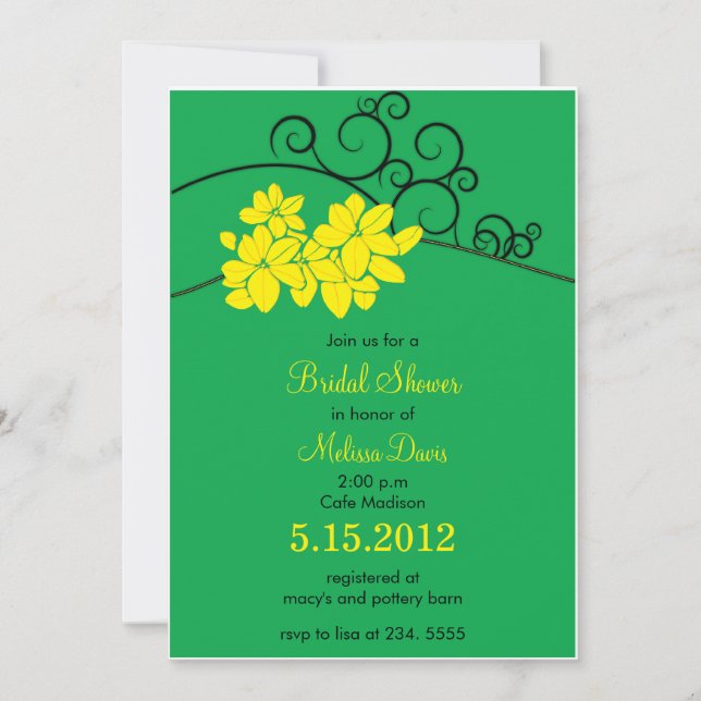 Joyous Blooms - Invitaciones a la ducha con novia  (Anverso)