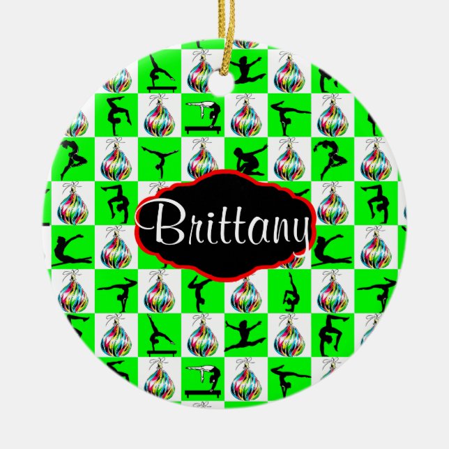 JOYOUS PERSONALIZADO GYMNASTICS NAVIDAD Ornamento (Frente)