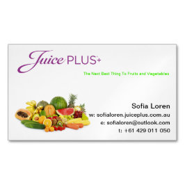 JP+ Logotipo púrpura de la fruta fresca del imán