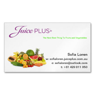 JP+ Logotipo púrpura de la fruta fresca del imán