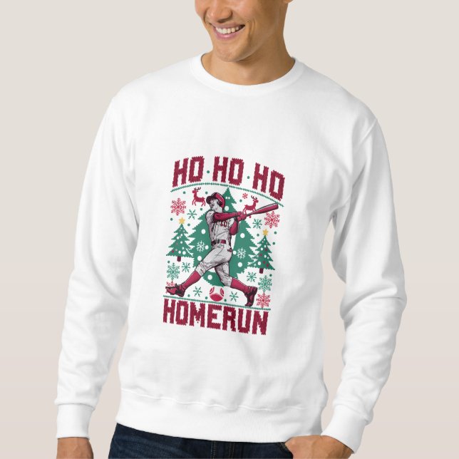 Ju Ho Homerun Navidad de béisbol feo suéter (Anverso)