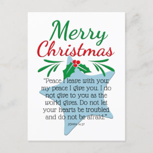 Juan 14:27 Feliz Navidad Estrella Azul Pastel