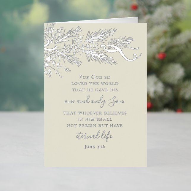 Juan 3:16 Elegantes Navidades cristianos pinos mod (Vacaciones in situ)