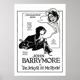 Juan Barrymore Jekyll e impresión 1920 del anuncio