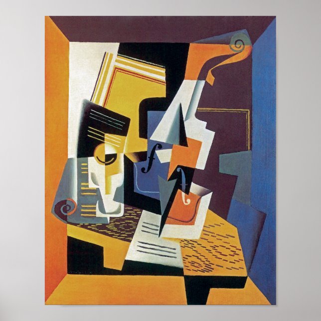 Juan Gris - Violín y vaso - Arte abstracto (Frente)