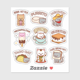 Jubby Cats - Hoja de Pegatinas de memes de gatos