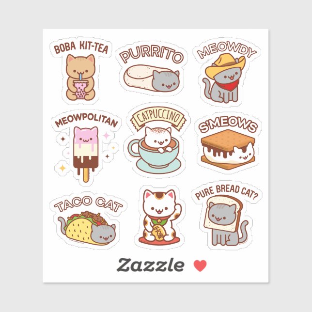 Jubby Cats - Hoja de Pegatinas de memes de gatos (Hoja)