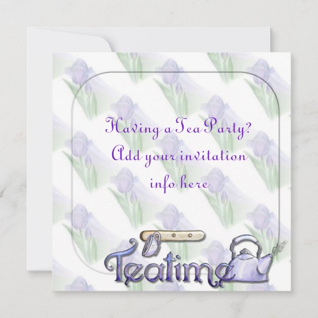 Jubilación de Fiesta de té o invitación de fiesta  (Anverso)