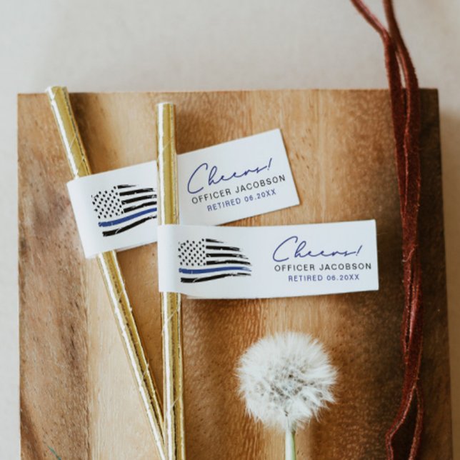 Jubilación de la POLICÍA Bandera de Paja delgada d (Subido por el creador)