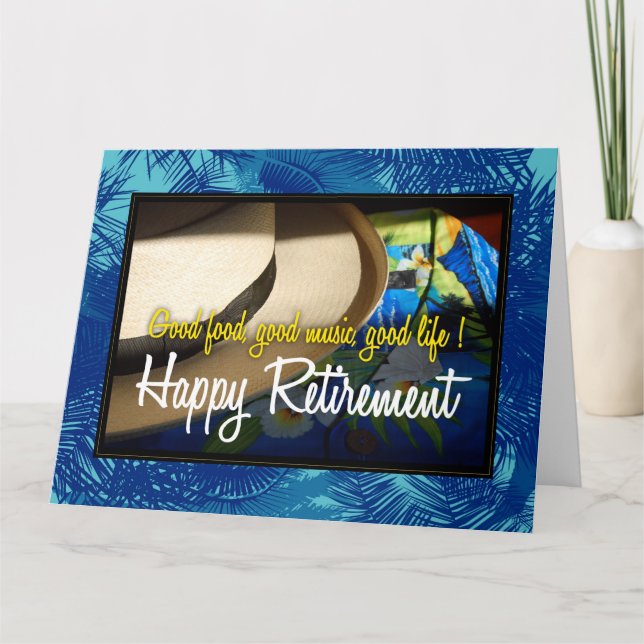 Jubilación Tropical Feliz con tarjeta Blue XL (Anverso)