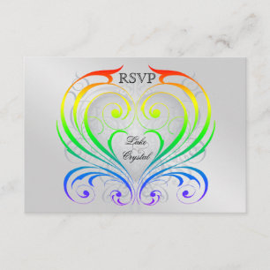 Jubilee Rainbow Heart Rsvp Invitación