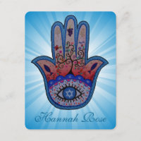 JUDAIC HAMSA BAT BAR INVITACIÓN MITZVAH
