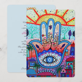 JUDAIC HAMSA BAT BAR INVITACIÓN MITZVAH