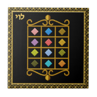 Judaica 12 tribus de baldosa cerámica de Israel -