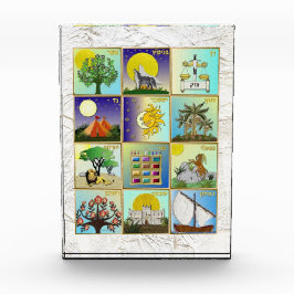 Judaica 12 Tribus de Israel Bloque de Arte Acrílic