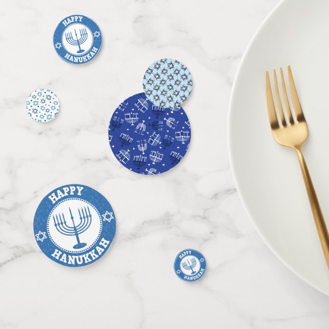 Judaica - Chanukah Tableware - Confetti - Buffet (Grupo)