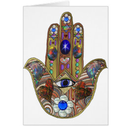 Judaica Hamsa Hearts Flowers Opal Art Print