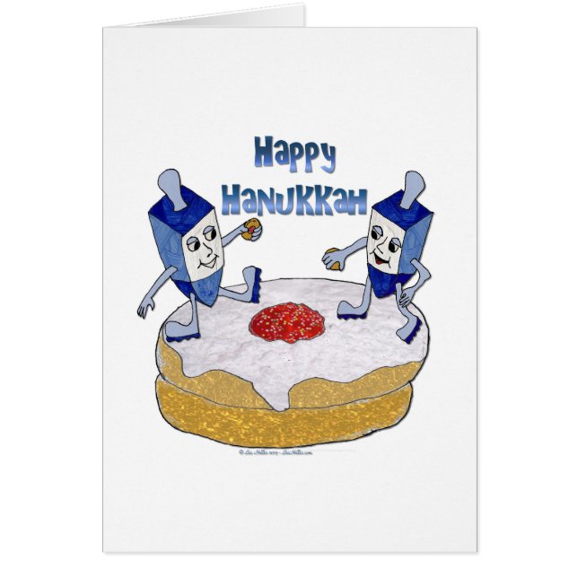 Judaica Happy Hanukkah Dancing Dreidels Doughnut (Frente)