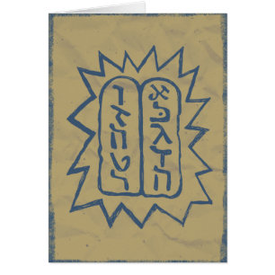 Judaica: Mandamientos apenados de Tem en azul