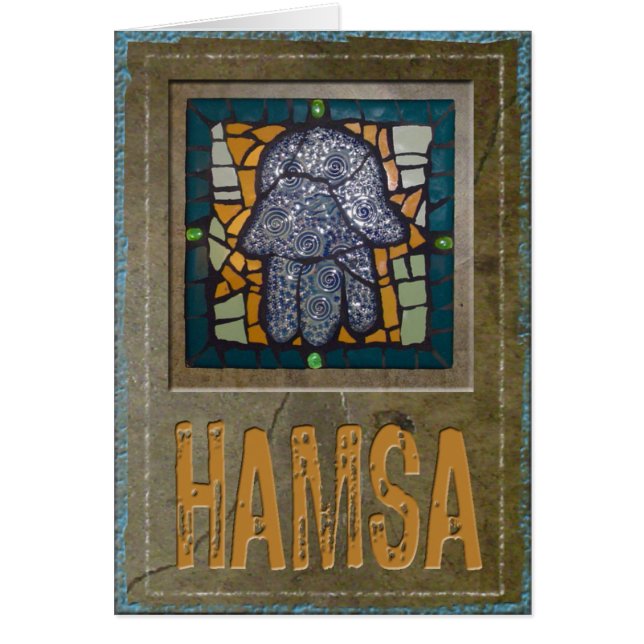 Judaica: Mosaico Hamsa con el fondo del cemento (Frente)