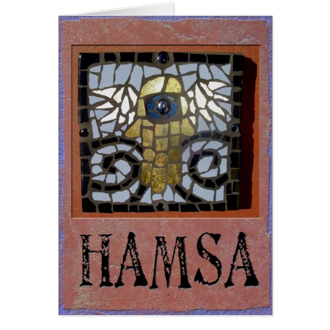 Judaica: Mosaico w/Wings y Eve malvado de Hamsa (Frente)