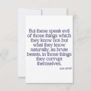 Jude 1:10 KJV Biblia Verse Tarjeta de felicitación